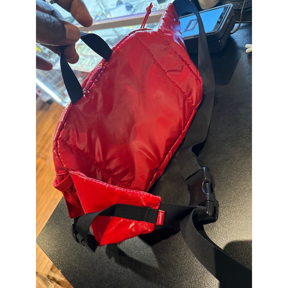Supreme FW17 Waist Bag Red Ripstop Nylon Box Logo Fanny Pack Hip Bag Streetwear - Picture 3 of 5